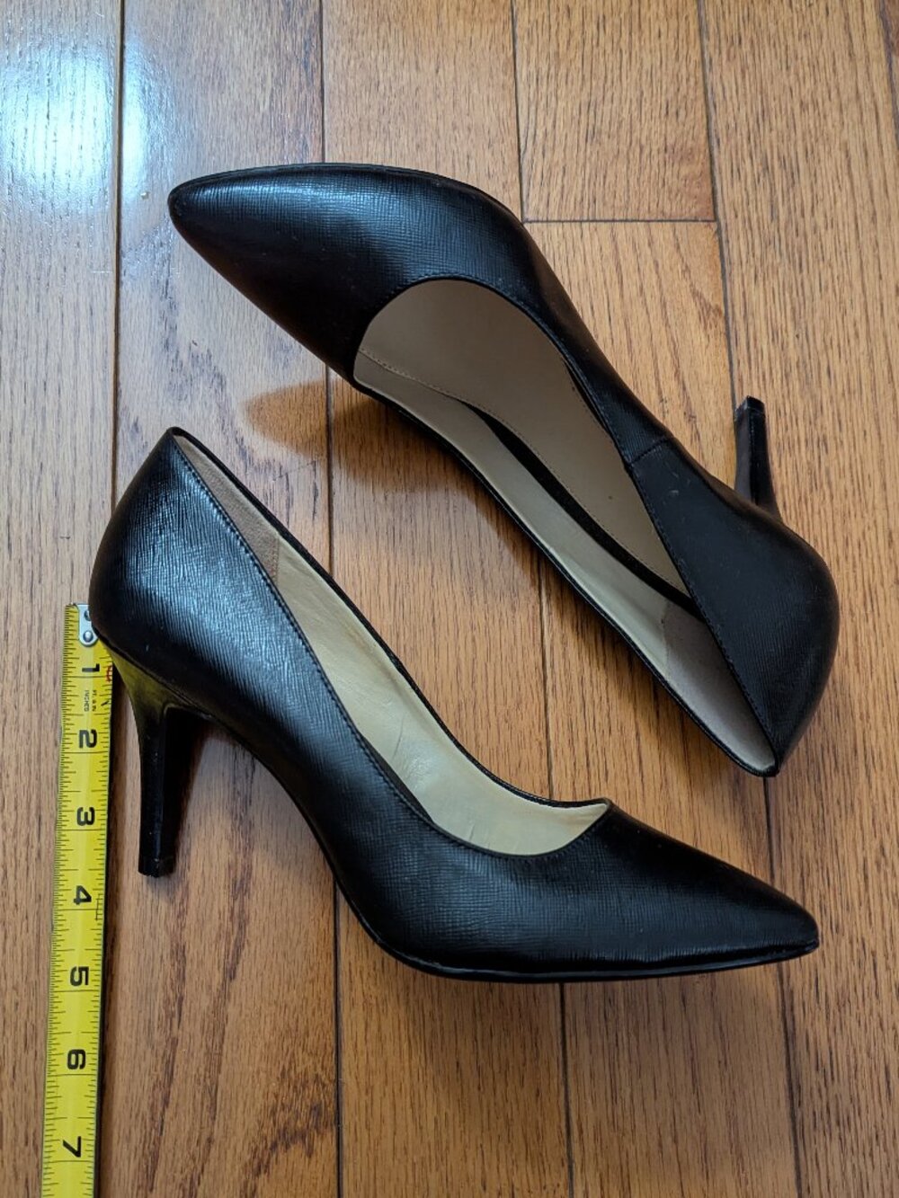Kelly & Katie Black Textured Pointed Toe 3.5in Heels Size 9 - Picture 5 of 9